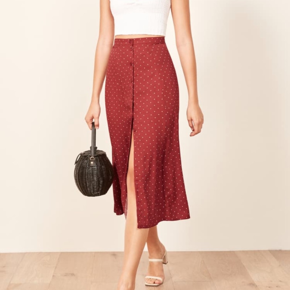 Reformation midi skirt